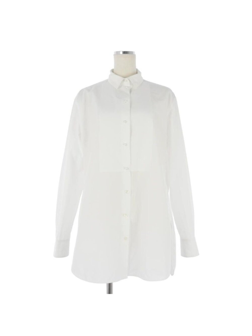 Celine Phoebe Philo Era Tuxedo Shirt Pearl Button Long Sleeve White 38
